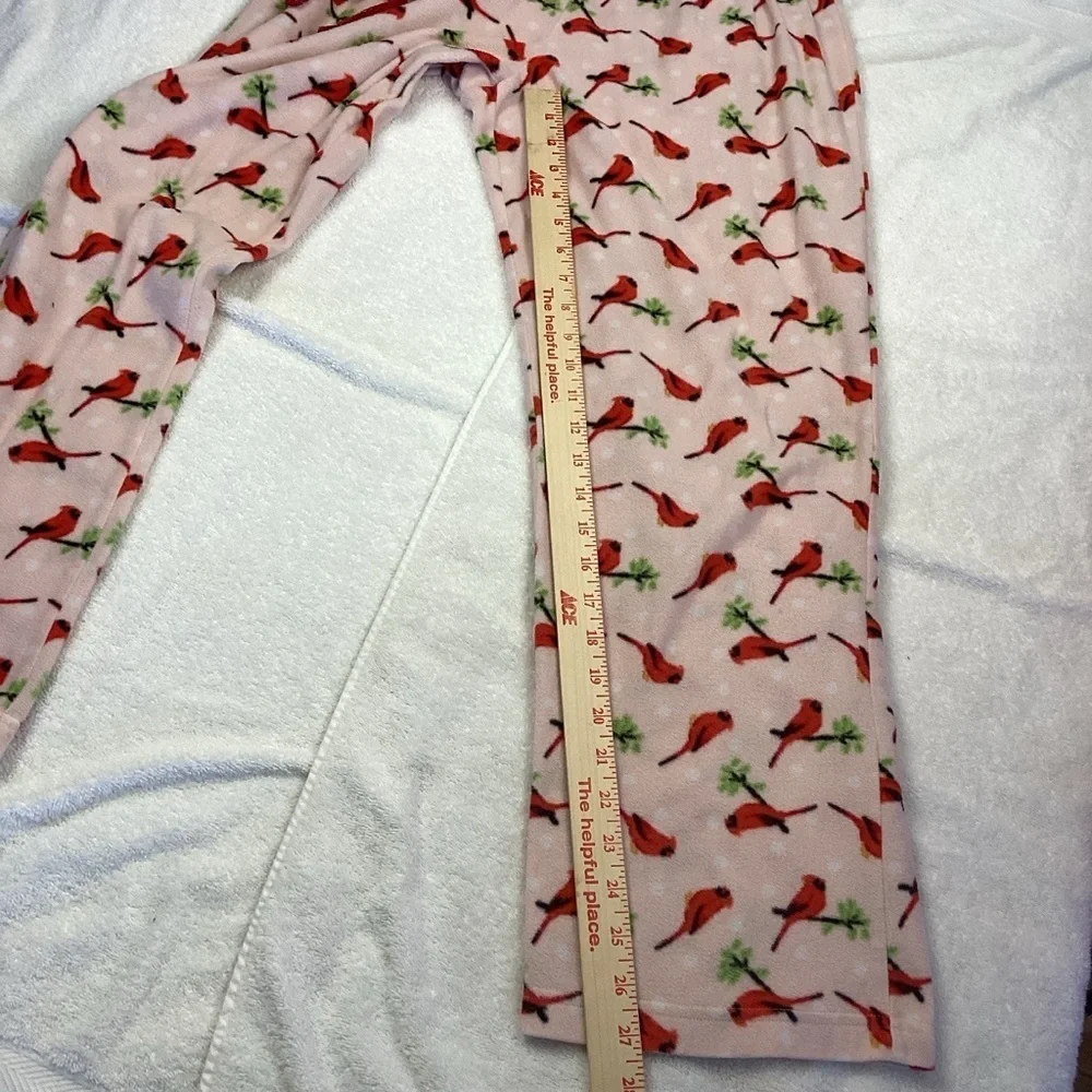 Rene Rofe Girls Pink Sleepware fleece pajama pant red cardinal Sz Lg